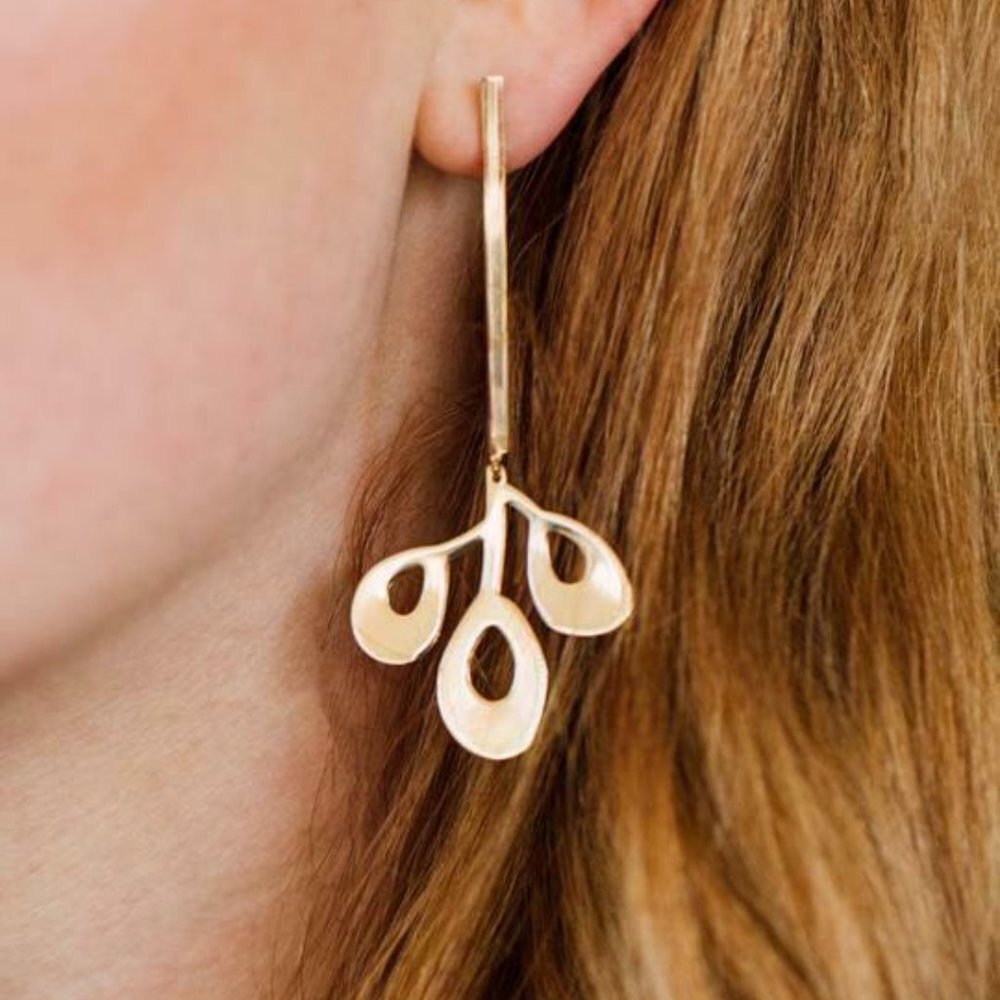 Holly Earrings Plated in 14k Gold or Rhodium